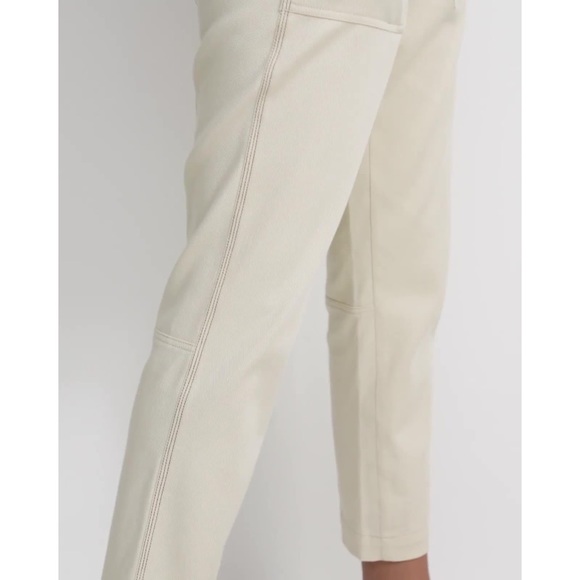 Theory Treeca Pant In Cotton Twill Ecru - Picture 5 of 13